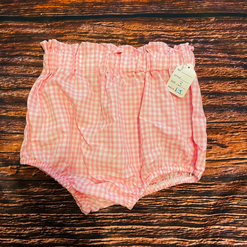Pink plaid toddler bummie shorts
